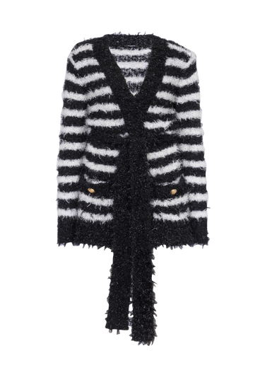 Striped knit cardigan