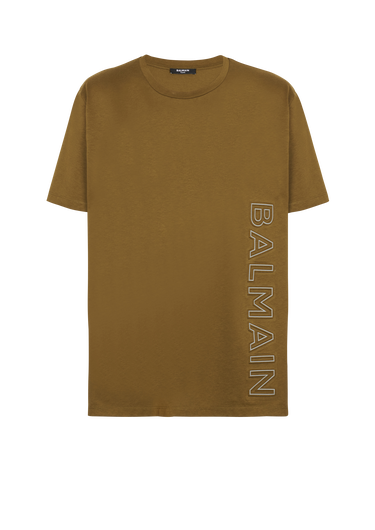 T-shirt in eco-responsible cotton with reflective Balmain logo