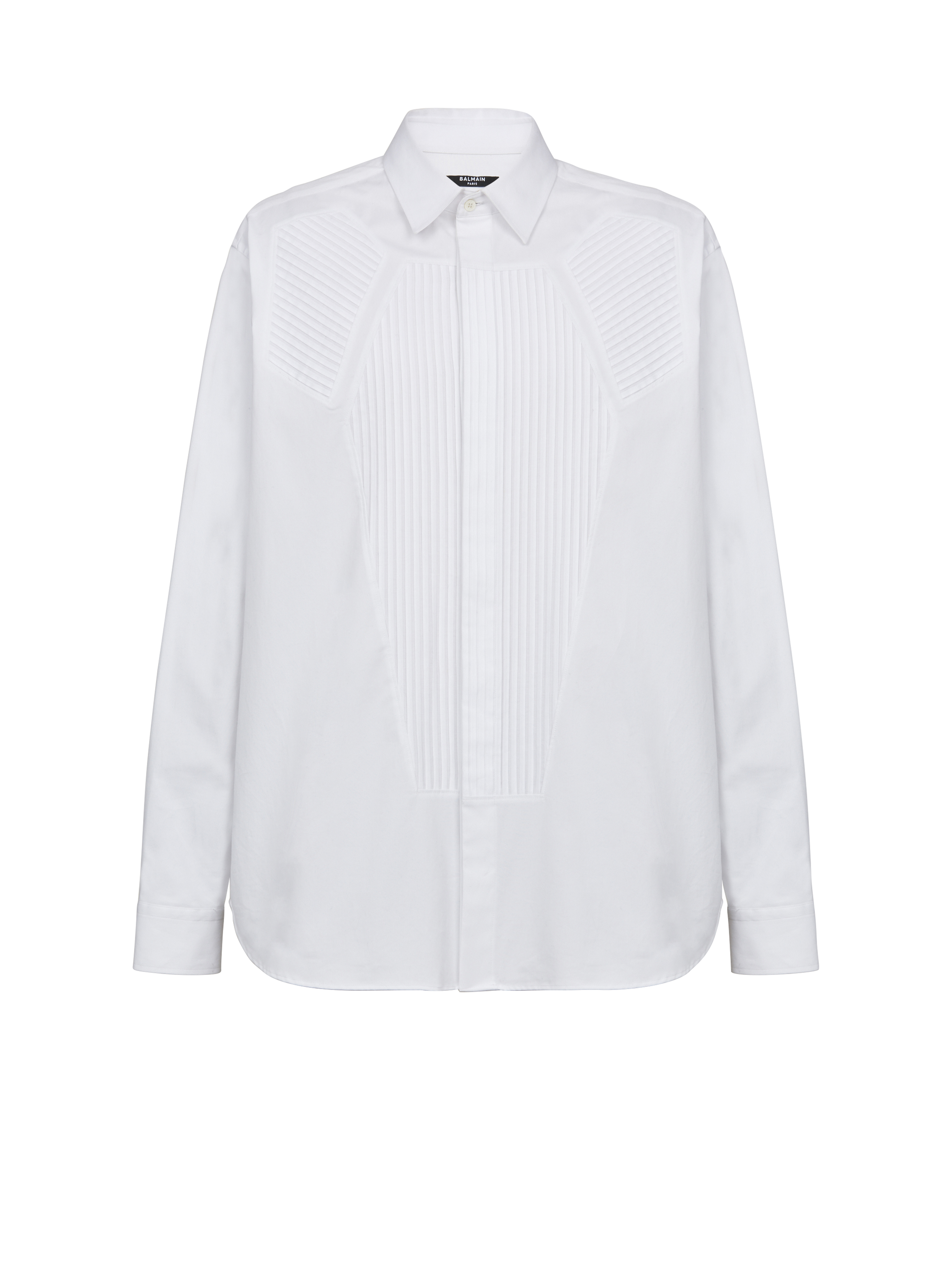 Cotton shirt with inserts, white
