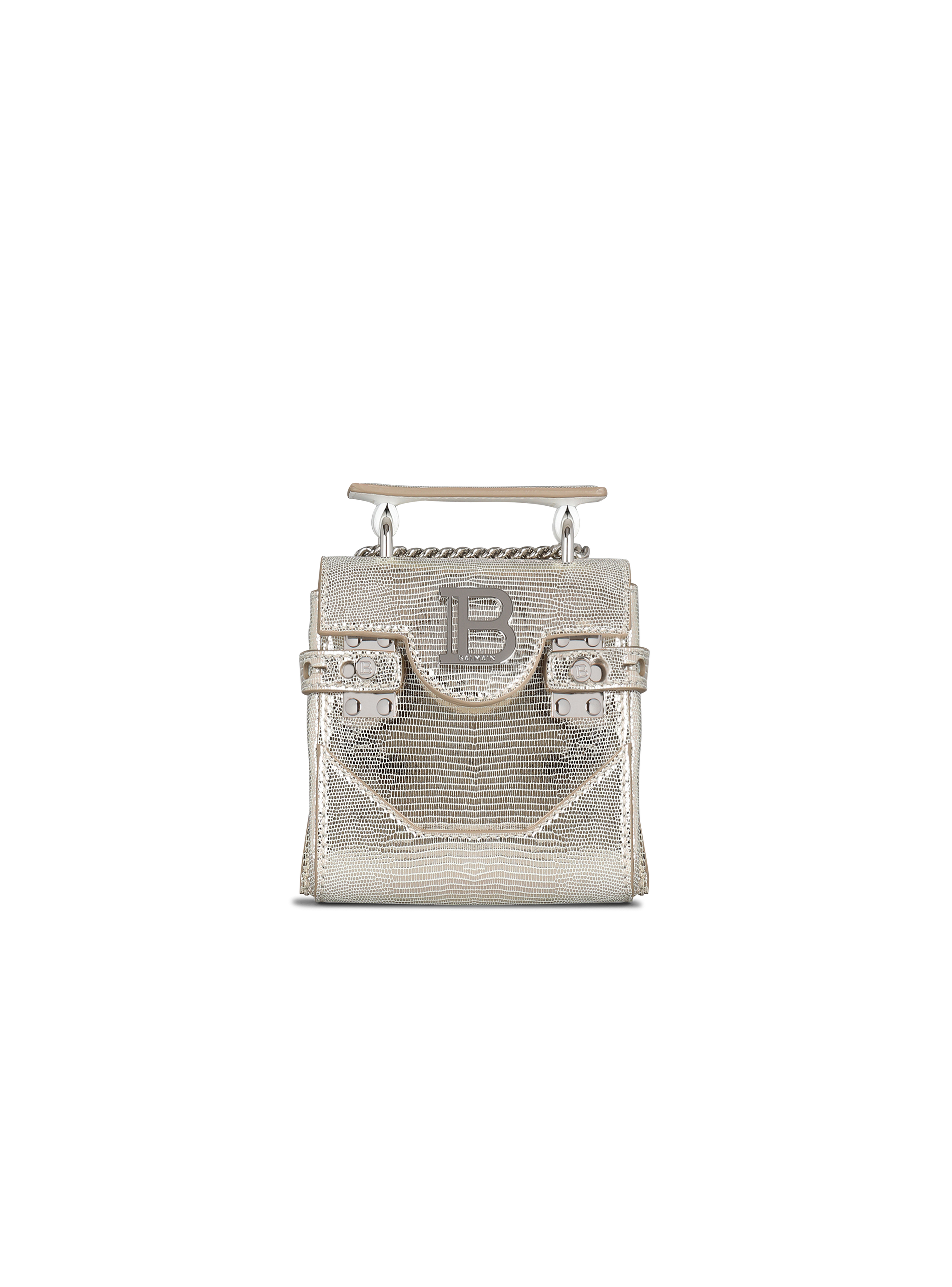 Leather B-Buzz Mini bag, silver