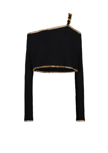 Cropped eco-designed knit sweater