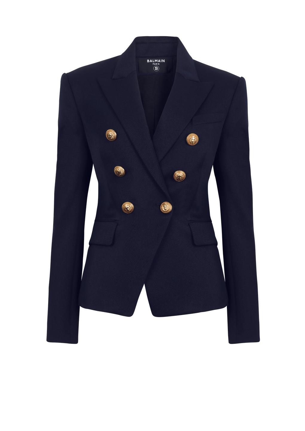 Wool double-breasted jacket, navy, hi-res